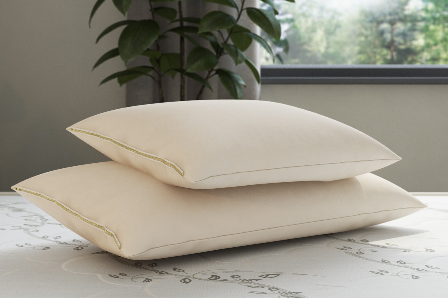 Wool-Wrapped Organic Shredded Rubber Pillow